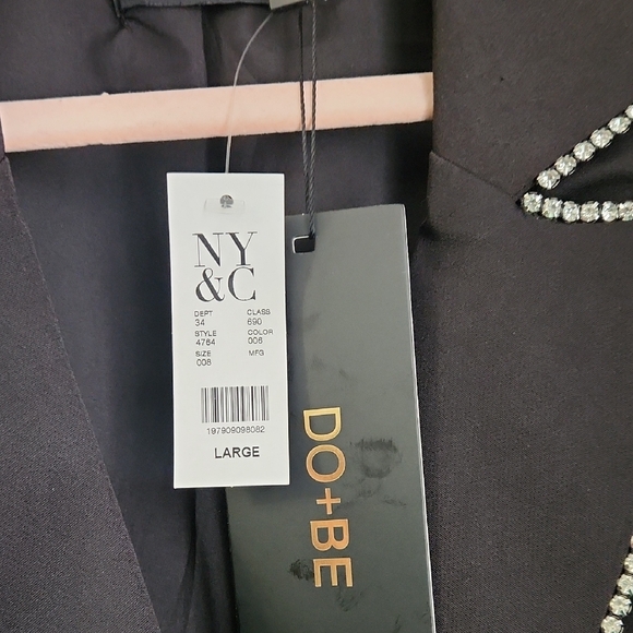 DO+BE Black Dress with Rhinestone Trim - Picture 5 of 5